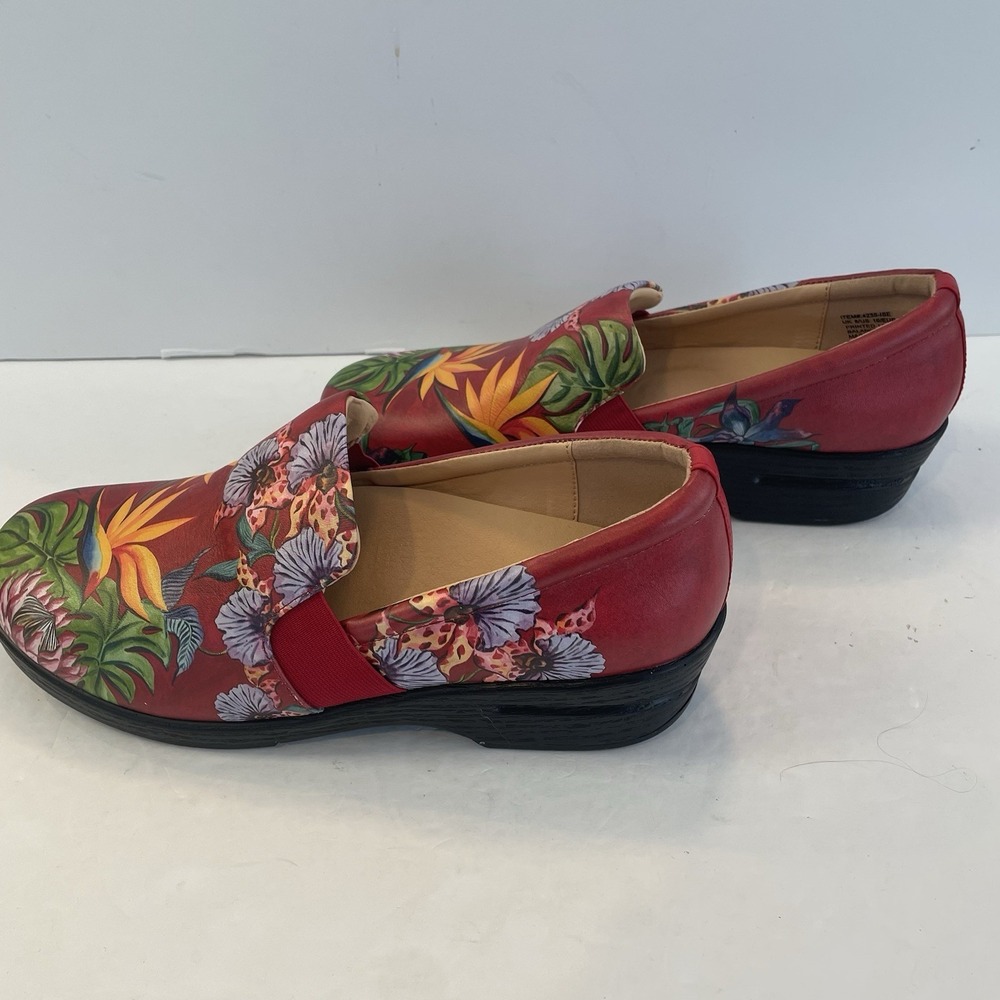 Anuschka printed leather clogs - Lucy, Island Escape 4235-ISE, Women's 8 New
